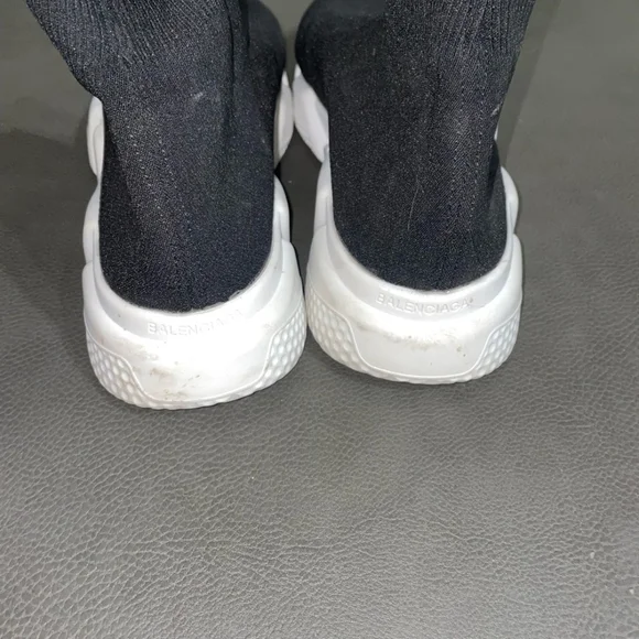 Balenciaga Men's Black and White Sock Sneakers - Picture 4 of 6